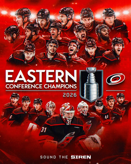 Graphic announcing the Canes as the Eastern Conference Champions