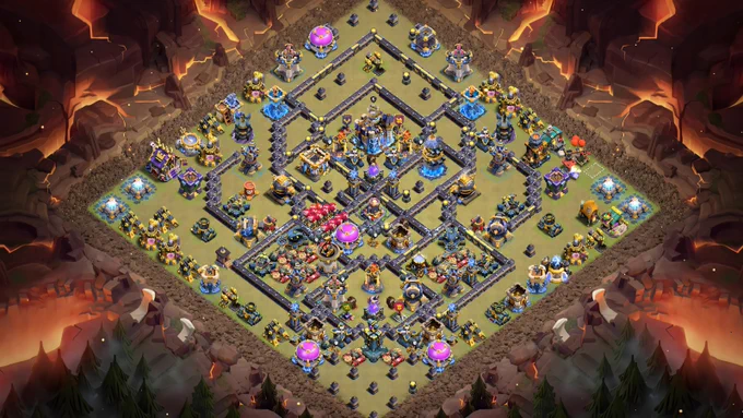 Base 5: Thrower Defense • Core Lava Launcher to Melt Mass Throwers Clash of Clans Layouts at Clashcodes