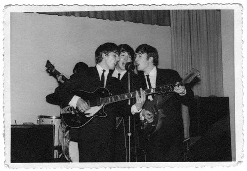 George, Paul, John, Hulme Hall in Port Sunlight, July 7, 1962, just weeks before Ringo joined.
The #Beatles 