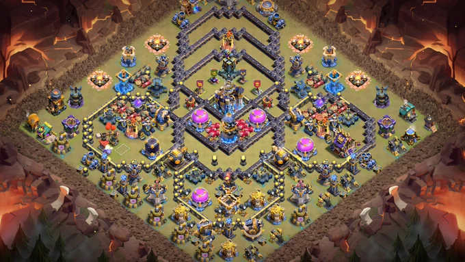 Base 1: Ring Base With 2x Rage Towers • Anti 2 Star War Defense - Clash of Clans Bases at Clashcodes