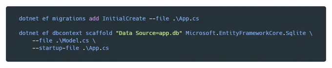 dotnet ef supports file-based apps in Entity Framework 11