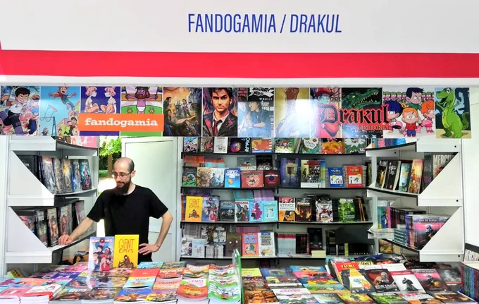 Caseta de Fandogamia en la Feria del Libro de Madrid.