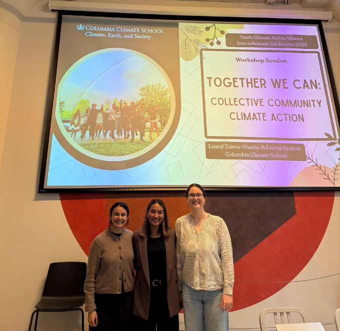 Emma Kyzivat, Laurel Zaima-Sheehy, and Aynsley Kretschmar presenting at the YCAA Conference.
