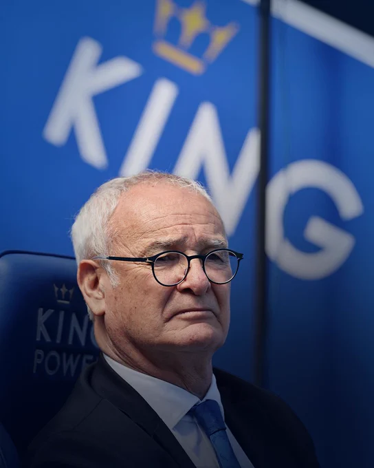 Claudio Ranieri watches on from the home dugout. 