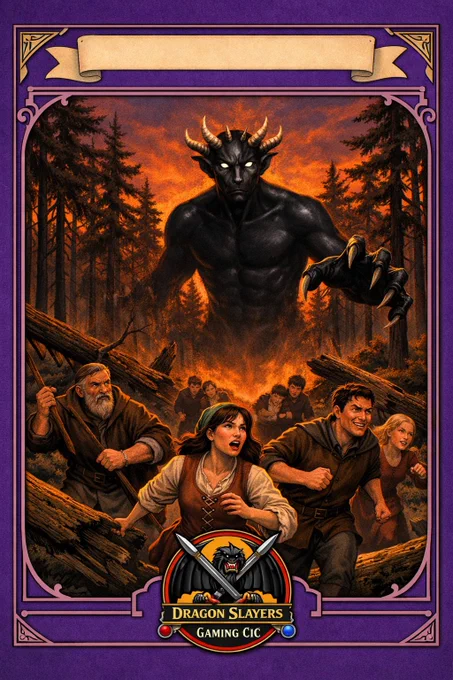 A guardian chases curious villagers from the woods. 