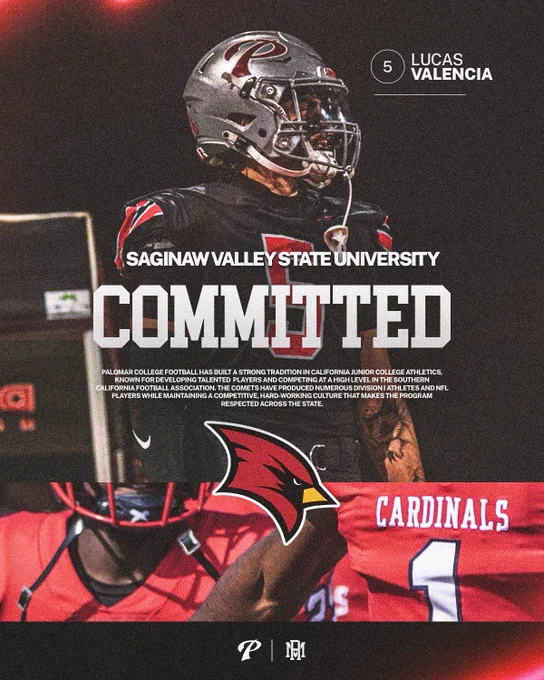 Congratulations to Spring transfer Lucas Valencia on his commitment to Saginaw Valley State University!