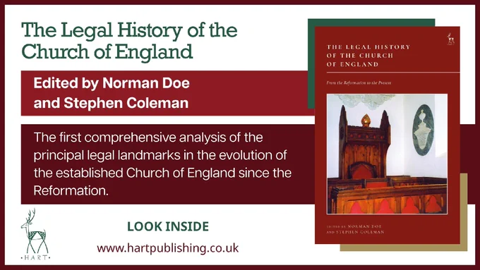 Banner showing the cover image of 'The Legal History of the Church of England' as well as a look inside button.