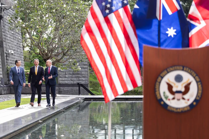 The Defence Secretaries of the UK, US and Australia