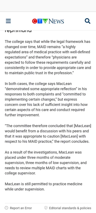 CTV article on Dr. "Death and Donuts" MacLean 