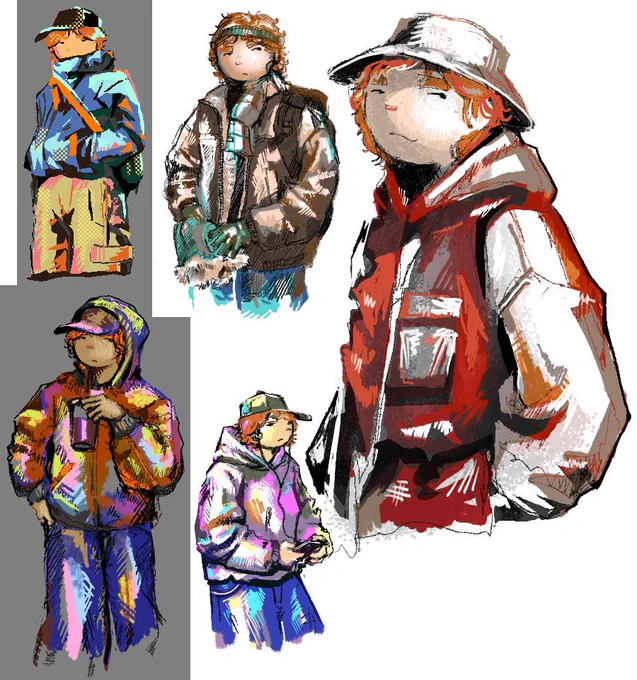 Various digital colored sketches of a red haired human character.

I don't have too much to say about these, I just love my character so much and always want to draw her.