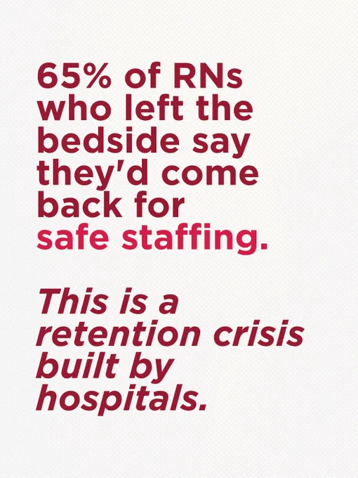 65% of RNs who left the bedside say they’d come back for safe staffing. This is a retention crisis built by hospitals.