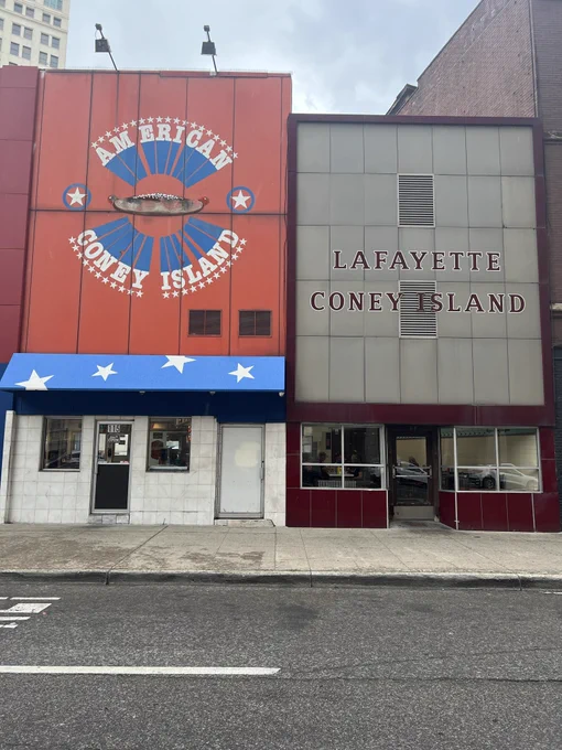 American Coney Island (Since 1917)
Lafayette Coney Island (Since 1924)