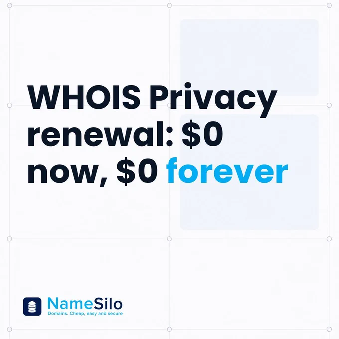 WHOIS Privacy renewal: $0 now, $0 forever