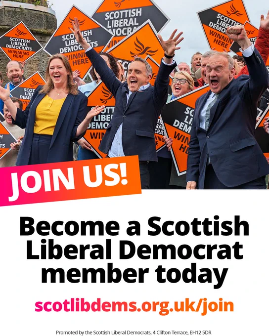 Sanne Dijkstra-Downie, Alex Cole-Hamilton and Ed Davey celebrating.

Join us!

Become Scottish Liberal Democrat member today.

scotlibdems.org.uk/join