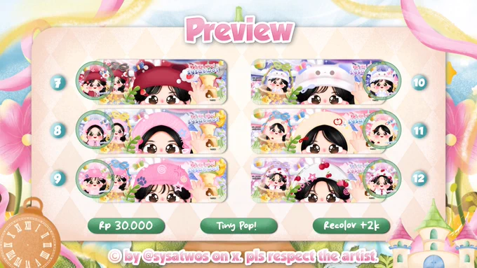 layout x

- free retext
- resize ke wabis  25k
- resize ke qris   15k
- recolor  2k

1. saat order, kalian akan diminta usn akun x agar tidak terjadi hal hal yang tidak diinginkan yaa
2. jika tidak konfirmasi orderan lebih dari 10 menit, akan dioper ke yang lain
3. estimasi pengerjaan resize 1-2 hari