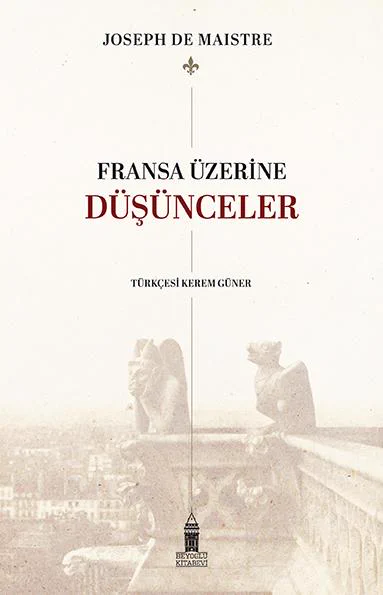 Görsel, gönderide bahsedilen kitabın kapağıdır.
Kapak, Fransa üzerine düşünsel bir metni tarihsel ve estetik bir atmosferle sunan klasik bir tasarıma sahip.

🎨 Görsel Düzen:

Arka planda sepya tonlarında bir şehir manzarası yer alıyor; önde mimari heykellerin siluetleri görülüyor. Bu, Fransa’nın kültürel ve tarihsel kimliğini görsel olarak yansıtıyor.
Fotoğrafın yukarıdan bakış açısı, hem düşünsel bir mesafe hem de tarihsel bir gözlem duygusu yaratıyor.
Sepya tonlar, geçmişe dönük bir sorgulama ve klasik bir estetik atmosfer oluşturuyor.
Kitabın adı ‘Fransa Üzerine Düşünceler’, çevirmeni de Kerem Güner.