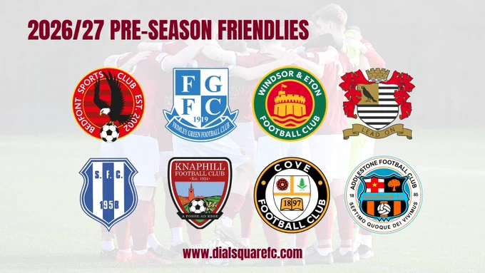 Bedfont Sports, Frimley Green, Windsor & Eton, Molesey, Sheerwater, Knaphill, Cove, Addlestone.