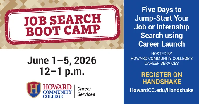 Register now for HCC's Job Search Boot Camp: howardcc.edu/handshake
