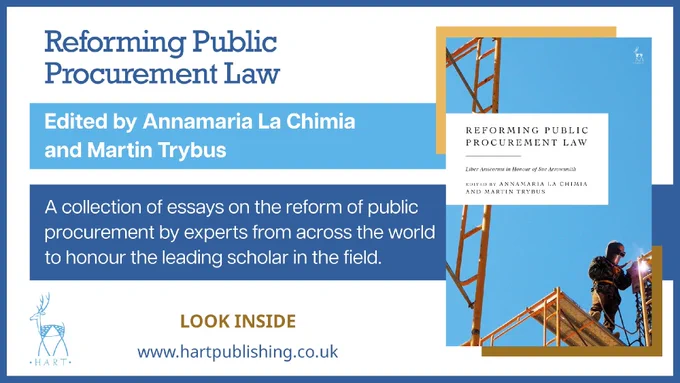 Banner showing the cover image of 'Reforming Public Procurement Law' as well as a look inside button.