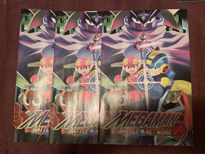 Three copies of Mega Man Showdown Special #1 from UDON, featuring the variant Mega Man Battle Network cover.