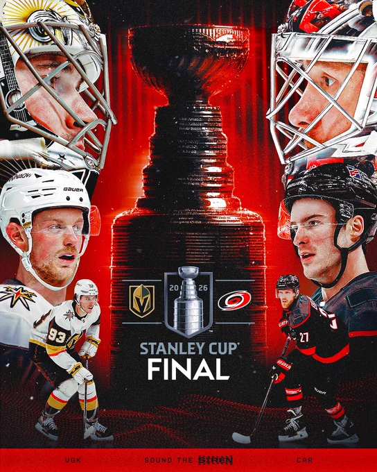 Graphic promoting the Canes and Knights matchup in the Stanley Cup Final