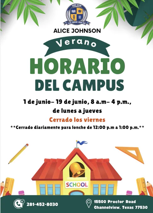 Summer Hours- Spanish 