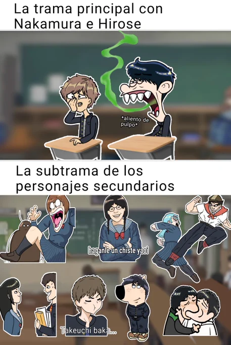 Todos hechos por @Cesar_R0933 menos los profes besandose