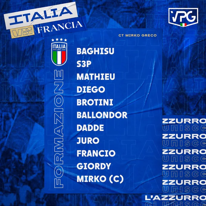 👥 @VPGItaly XI 
@baghisu
@Xs3Phir0th
@xMathieu98
@___xDiego___
@AleBroti
@InsideFrezeer
@RemindDadde
@Ju29r0_
@FrancioLF
@Giordy_El_Nino
@Mirko7x ©️

#FC26 #EAFC #WorldCup #ProClubs 🌎