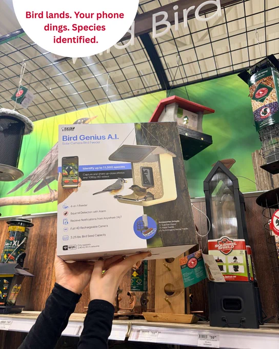 The bird house with a camera to alert you when feather friends arrive.