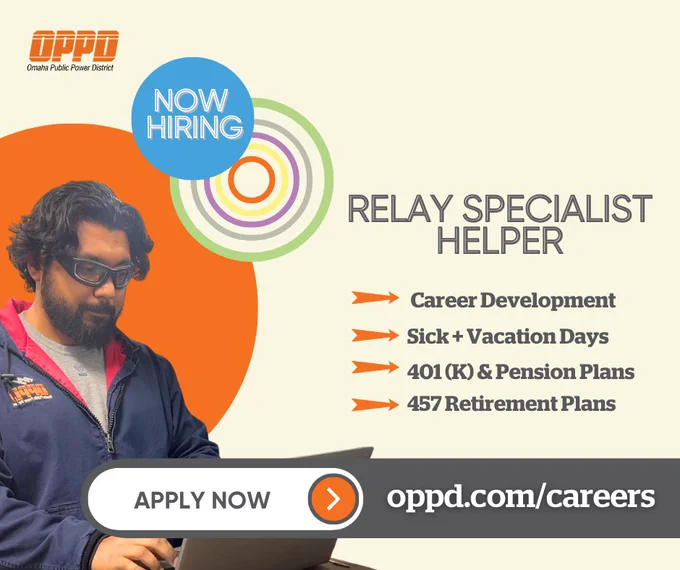 hiring OPPD relay specialist helper