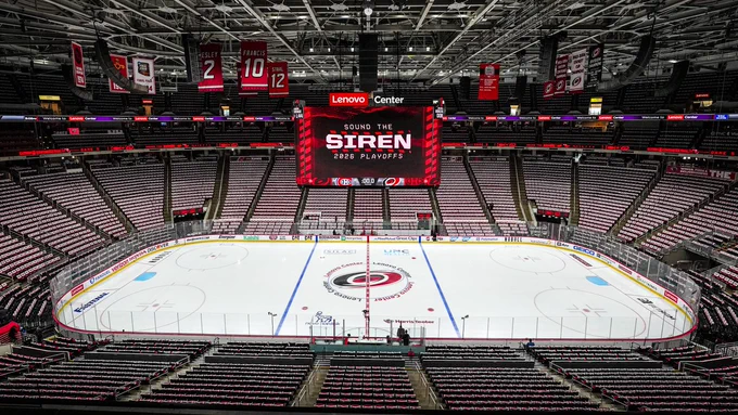 Photo of the bowl of the Lenovo Center during the playoffs 