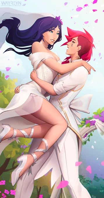 Caitlyn and Vi Wedding Day (Arcane League of Legends fanart)
