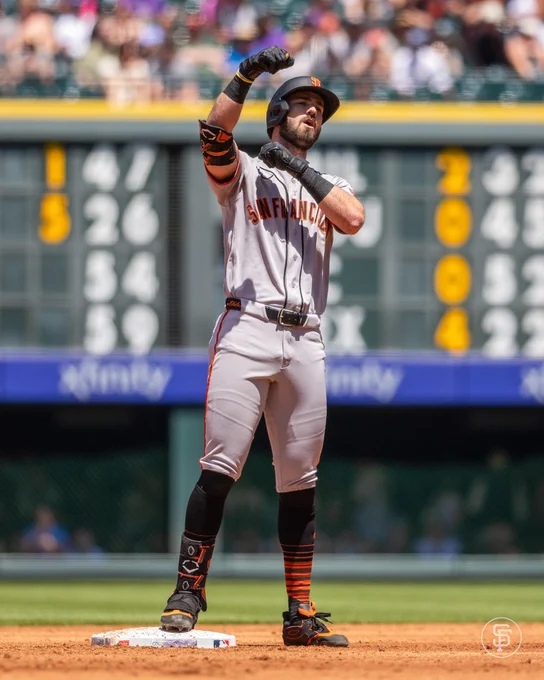 Bryce Eldridge celebrates following his double