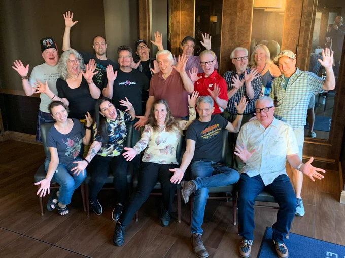 The SGU cast with our super secret friends