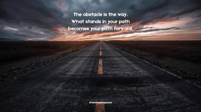 The obstacle is the way. What stands in your path becomes your path forward.