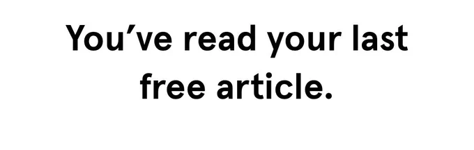 Screenshot of a Wired paywall that reads: “You’ve read your last free article.”