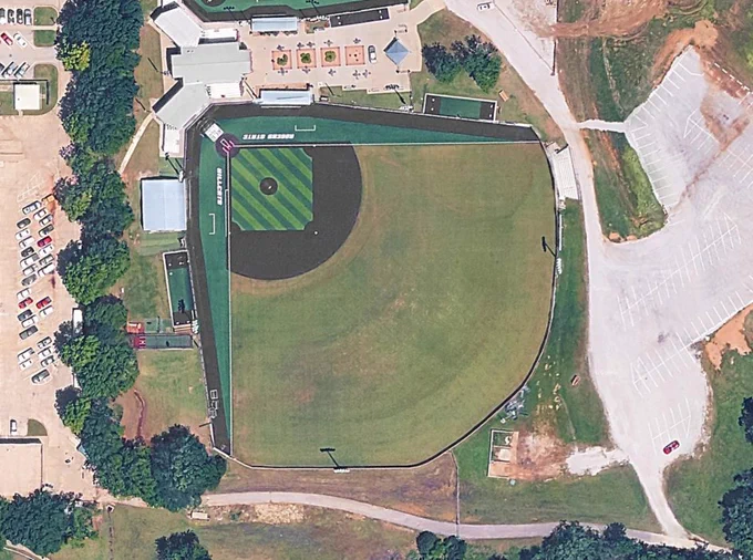 Aerial image of the ballpark from Google Earth