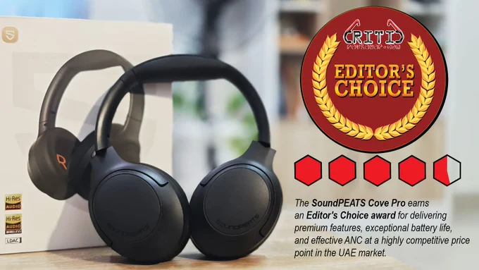 Read the SoundPEATS Cove Pro review in UAE. Explore ANC performance, LDAC audio, battery life, comfort, features, price, and verdict of this budget over-ear headphone.