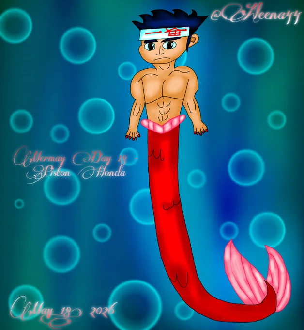 Day 18 of my Mermay Challenge 2026 (Video Game Edition); Piston Honda from PUNCH-OUT!! 🇯🇵🥊

MY FIRST TIME DRAWING ONE OF THE PUNCH-OUT CHARACTERS, WHICH WAS PISTON HONDA AS A MERMAN LETS GOOOOO!!!!!