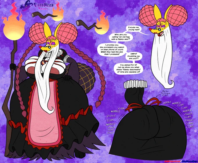 Here's a commission for Chamel-Ian, who wanted a reference of his Delphox character Hilda to show her Mega Delphox form! And she is filling out her dress a lot more thanks to all of the enhancements she gets from being a Mega Pokemon. :3

Also, who says that just because she's old she doesn't know how to throw it back? This lady can clap those cheeks than any woman a third of her age!