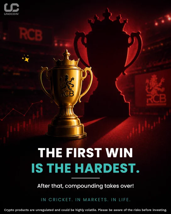 Year after year. Season after season. The supporters stayed.

Long-term investing works the same way. The biggest returns often belong to those who can stay patient through the noise.

#RCB #Unocoin #Crypto #Bitcoin