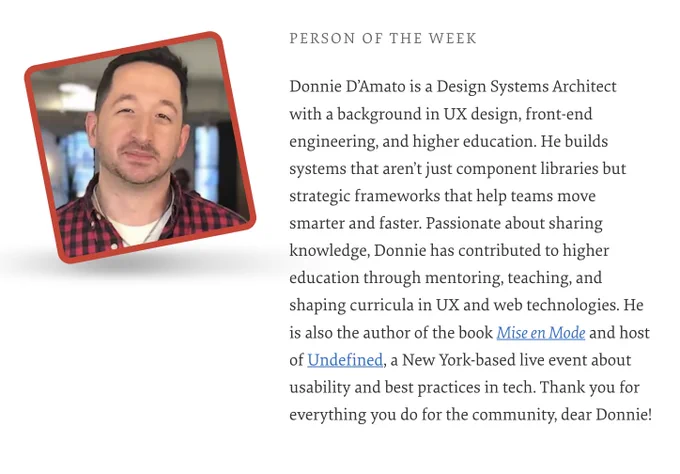 The Person of the Week is Donnie D’Amato.