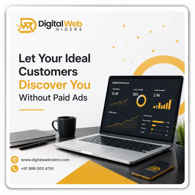 𝐒𝐭𝐨𝐩 𝐜𝐡𝐚𝐬𝐢𝐧𝐠 𝐜𝐮𝐬𝐭𝐨𝐦𝐞𝐫𝐬. 𝐒𝐭𝐚𝐫𝐭 𝐠𝐞𝐭𝐭𝐢𝐧𝐠 𝐝𝐢𝐬𝐜𝐨𝐯𝐞𝐫𝐞𝐝.

Your ideal customers are already searching for the products and services you offer. The question is can they find your business online?

With the right SEO strategy, your website can attract quality traffic, generate leads, and build long-term growth without relying on expensive paid ads.

➡️ Higher Search Rankings
➡️ More Organic Traffic
➡️ Better Online Visibility
➡️ Increased Leads & Sales
➡️ Long-Term Business Growth

Let your website work for you 24/7 and connect with customers who are actively looking for your services.

🌐 www.digitalwebriders.com
📞  91 999 000 4791


#SEO #SearchEngineOptimization #OrganicTraffic #GoogleRanking #DigitalMarketing #SEOServices #BusinessGrowth #LeadGeneration #OnlineMarketing #WebsiteTraffic #SmallBusinessMarketing #DigitalWebRiders #MarketingStrategy #Search