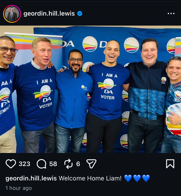 Screenshot of Geordin Hill-Lewis, DA leader.