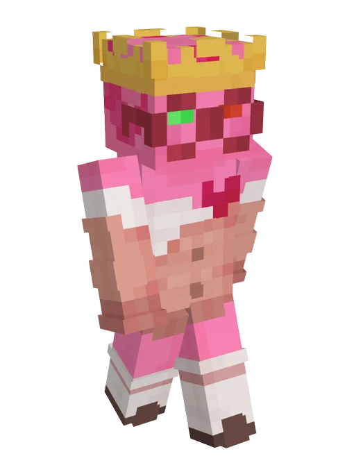 stinky pink goat with homophobia (mint and magenta colored) eyes