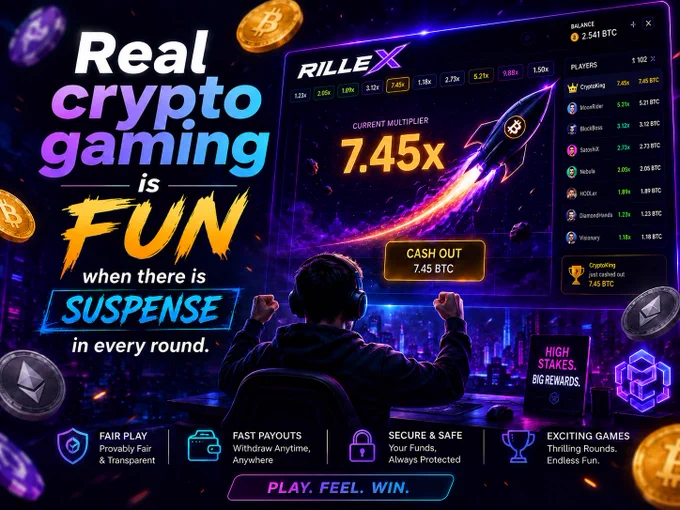 Real crypto gaming feels different when every round brings suspense, speed, and excitement. Play smart, enjoy the thrill, and feel the Rillex experience.