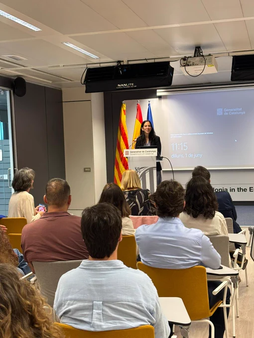 Maria Rodríguez, Delegada adjunta del Govern de Catalunya davant la UE, a la seu de la Delegació a Brussel·les.
