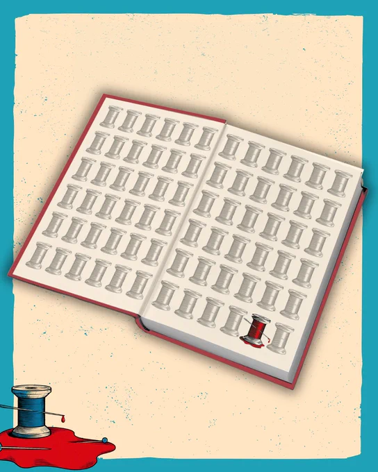 A graphic showing the open hardback of The Tailor with special endpapers.