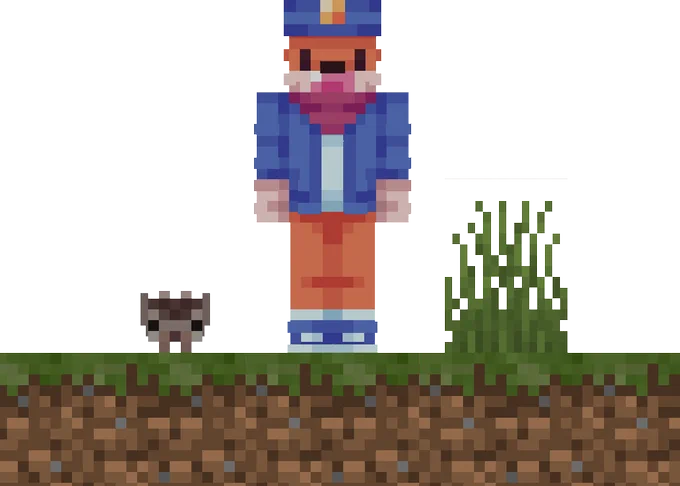 Height comparison between a Minecraft player and a hedgehog.