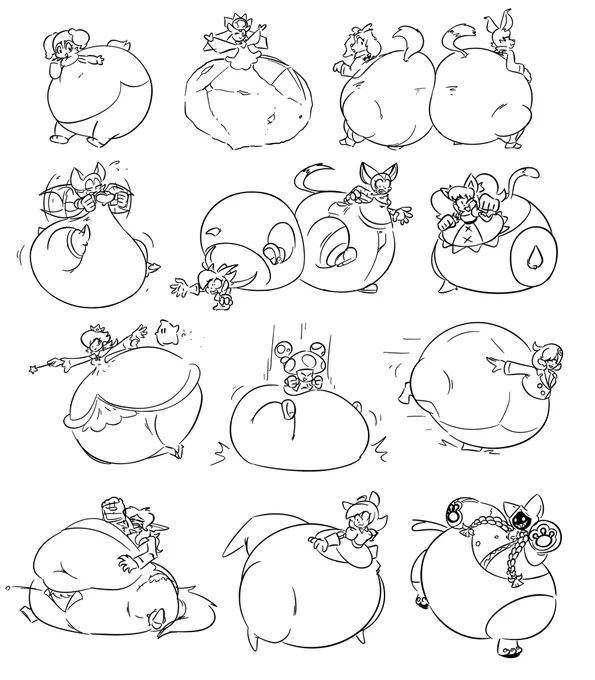 In order (left to right, top to bottom): Indeedee, Diancie, Fay, Miyu, Rouge the Bat, Sash Lilac, Carol Tea, Honey the Cat, Rosalina, Toadette, Emma, Silver, Kennedy, Taokaka
